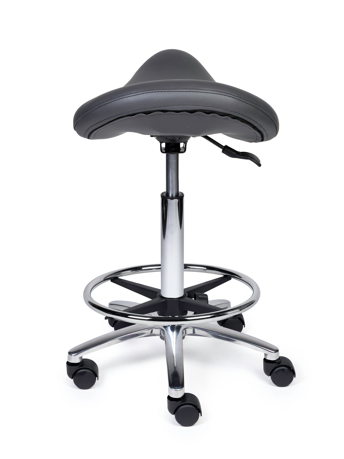 Ergonomische Zadelkruk Premium Grijs op Wielen