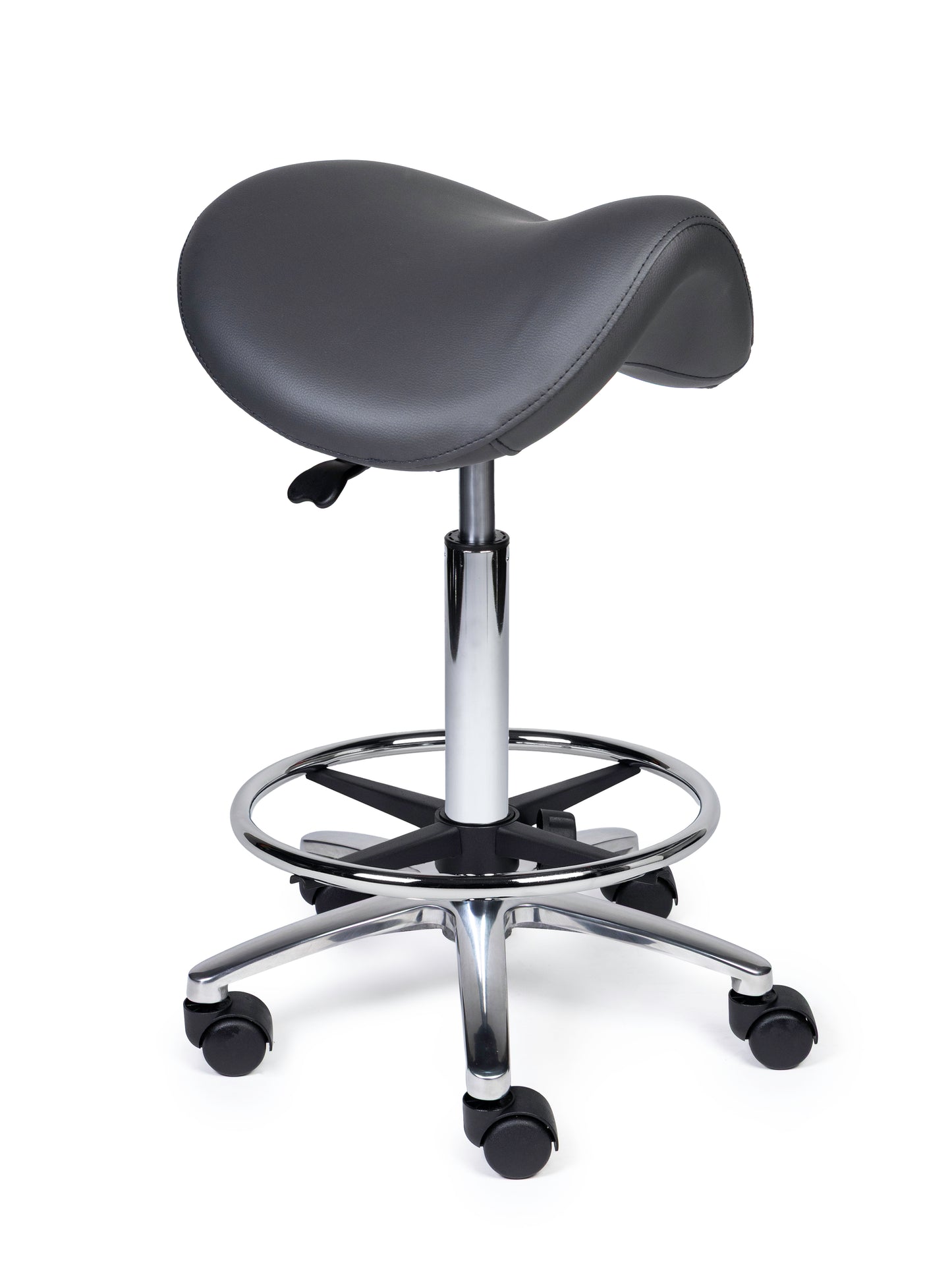 Ergonomische Zadelkruk Premium Grijs op Wielen