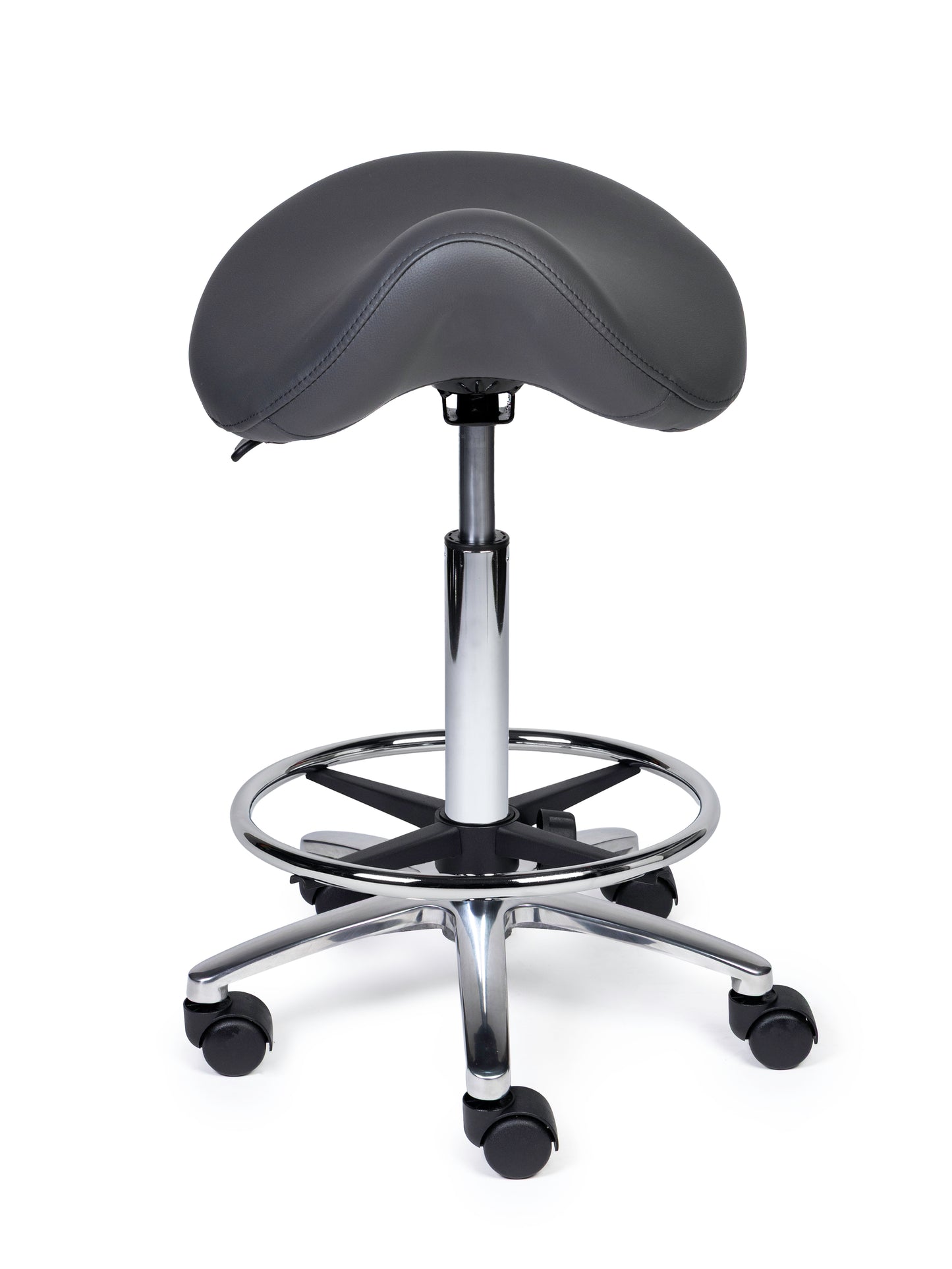 Ergonomische Zadelkruk Premium Grijs op Wielen