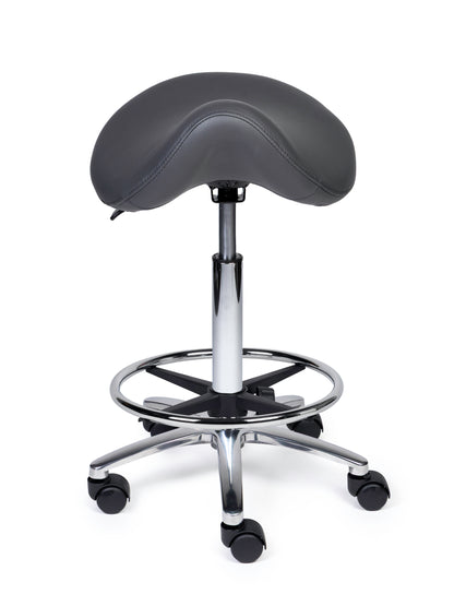 Ergonomische Zadelkruk Premium Grijs op Wielen