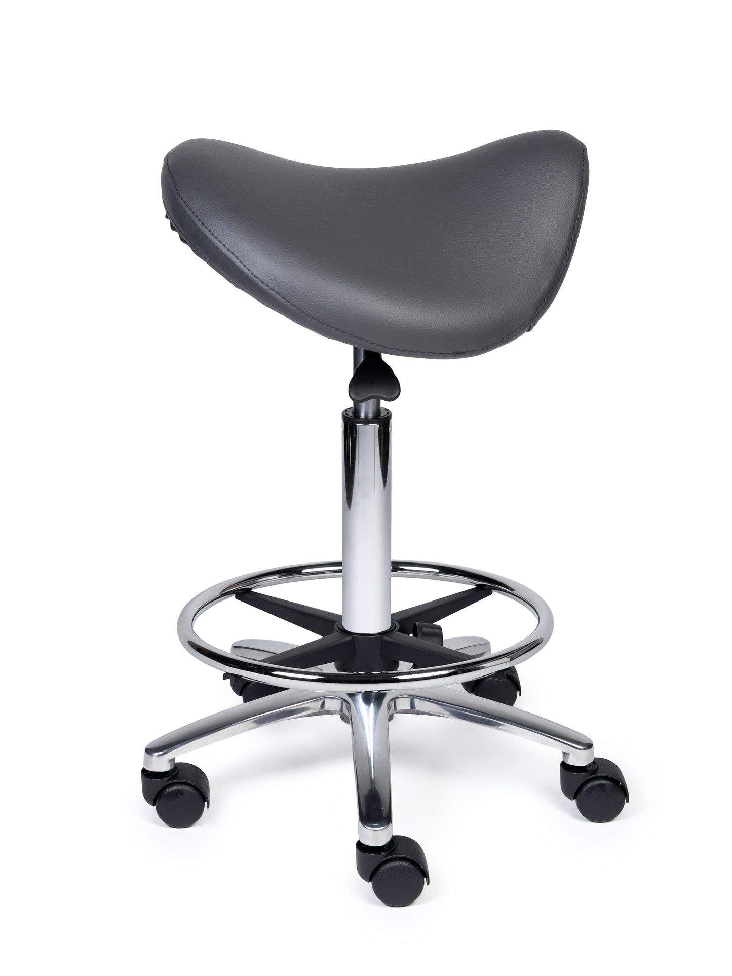 Ergonomische Zadelkruk Premium Grijs op Wielen