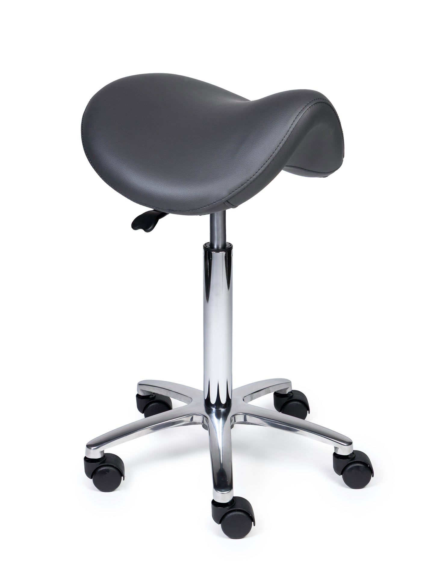 Ergonomische Zadelkruk Premium Grijs op Wielen