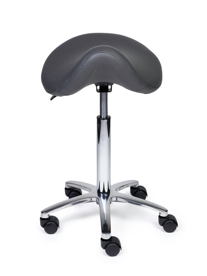 Ergonomische Zadelkruk Premium Grijs op Wielen