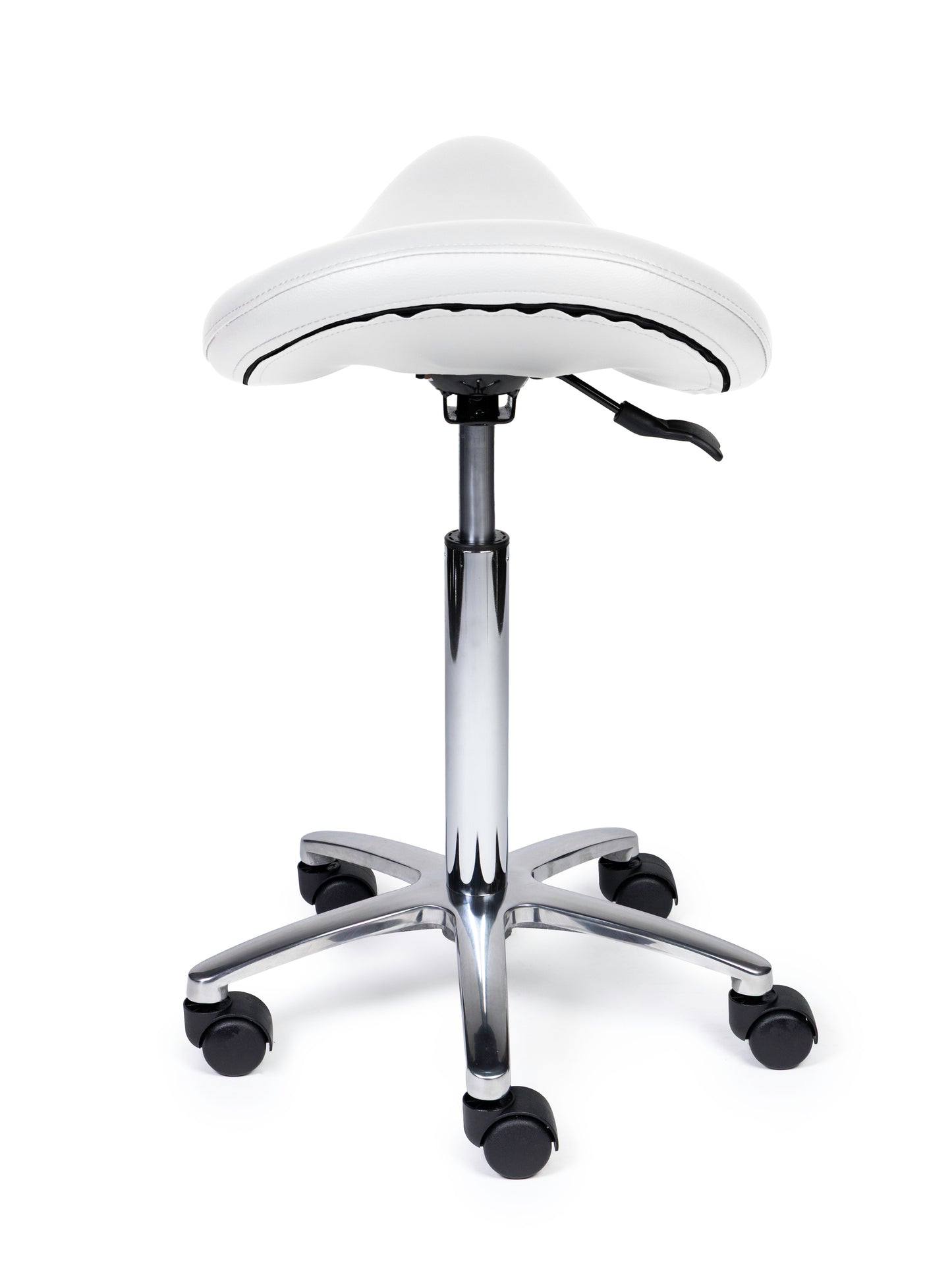 Ergonomische Zadelkruk Premium Wit op Wielen