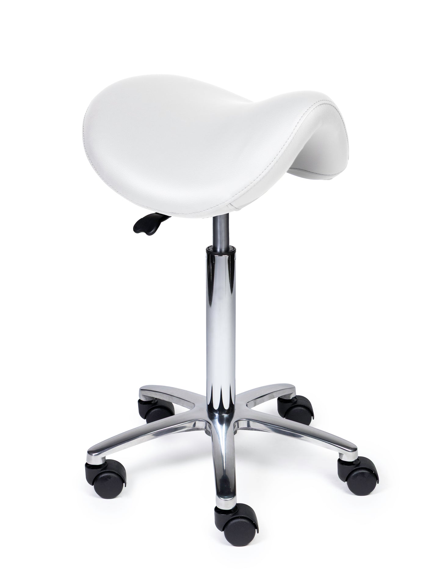Ergonomische Zadelkruk Premium Wit op Wielen