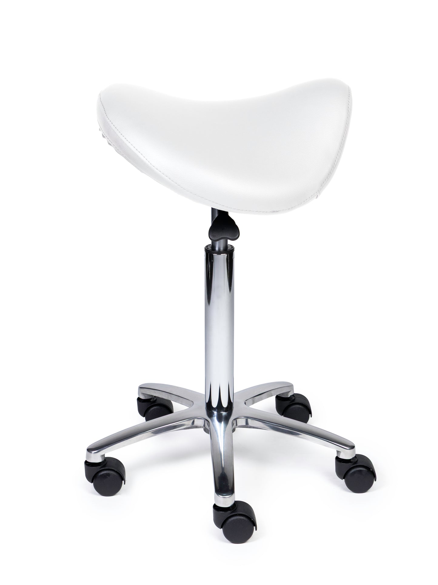 Ergonomische Zadelkruk Premium Wit op Wielen