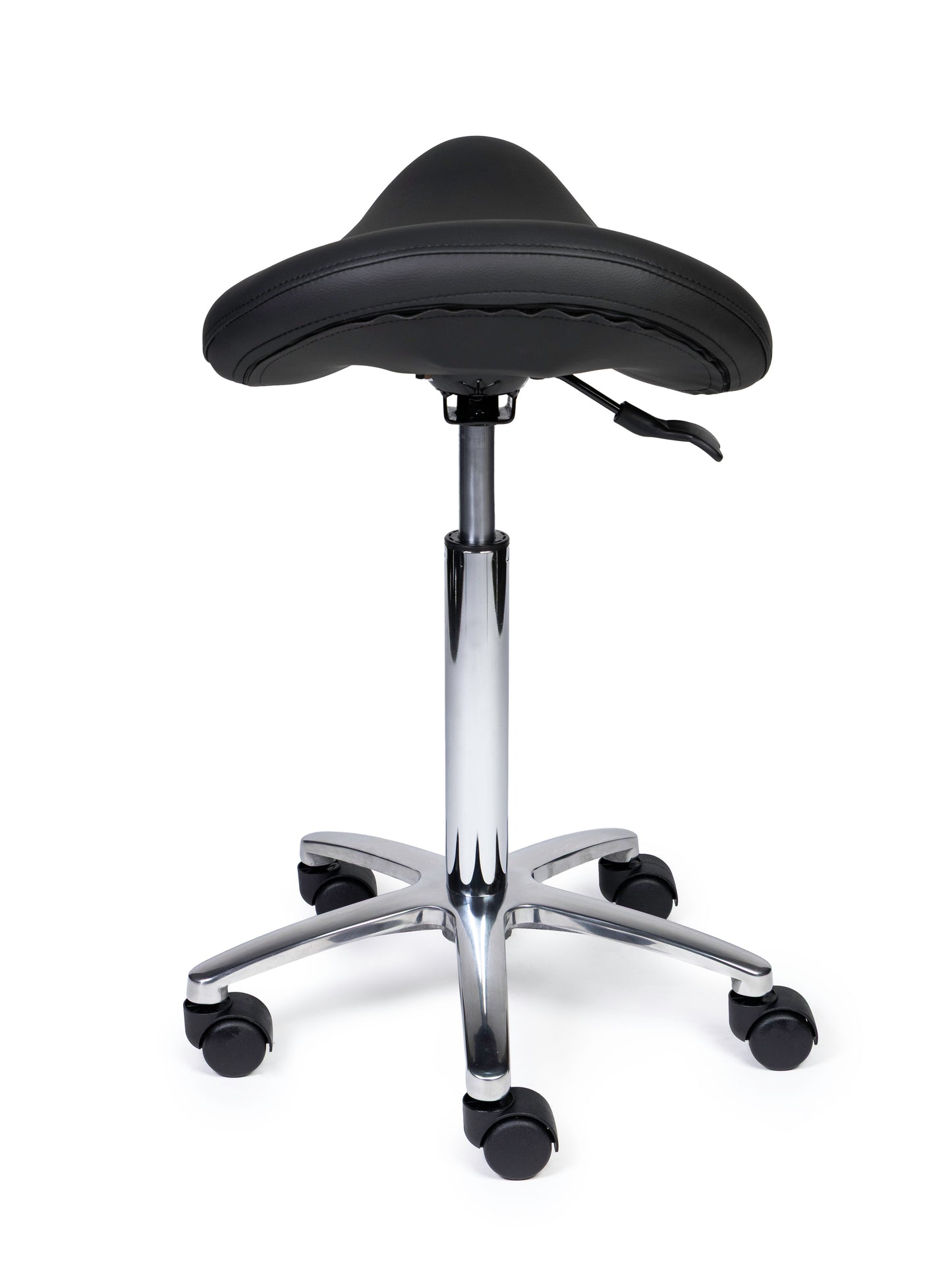 Ergonomische Zadelkruk Premium Zwart op Wielen