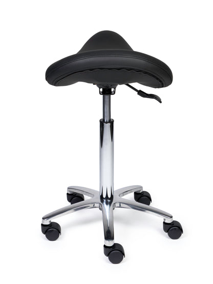 Ergonomische Zadelkruk Premium Zwart op Wielen