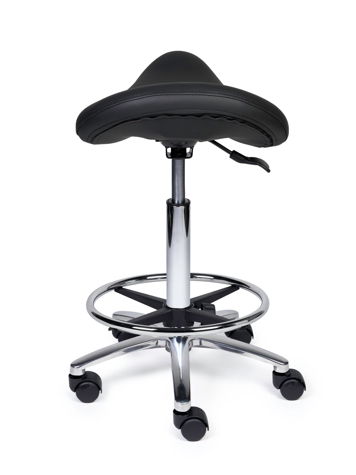 Ergonomische Zadelkruk Premium Zwart op Wielen