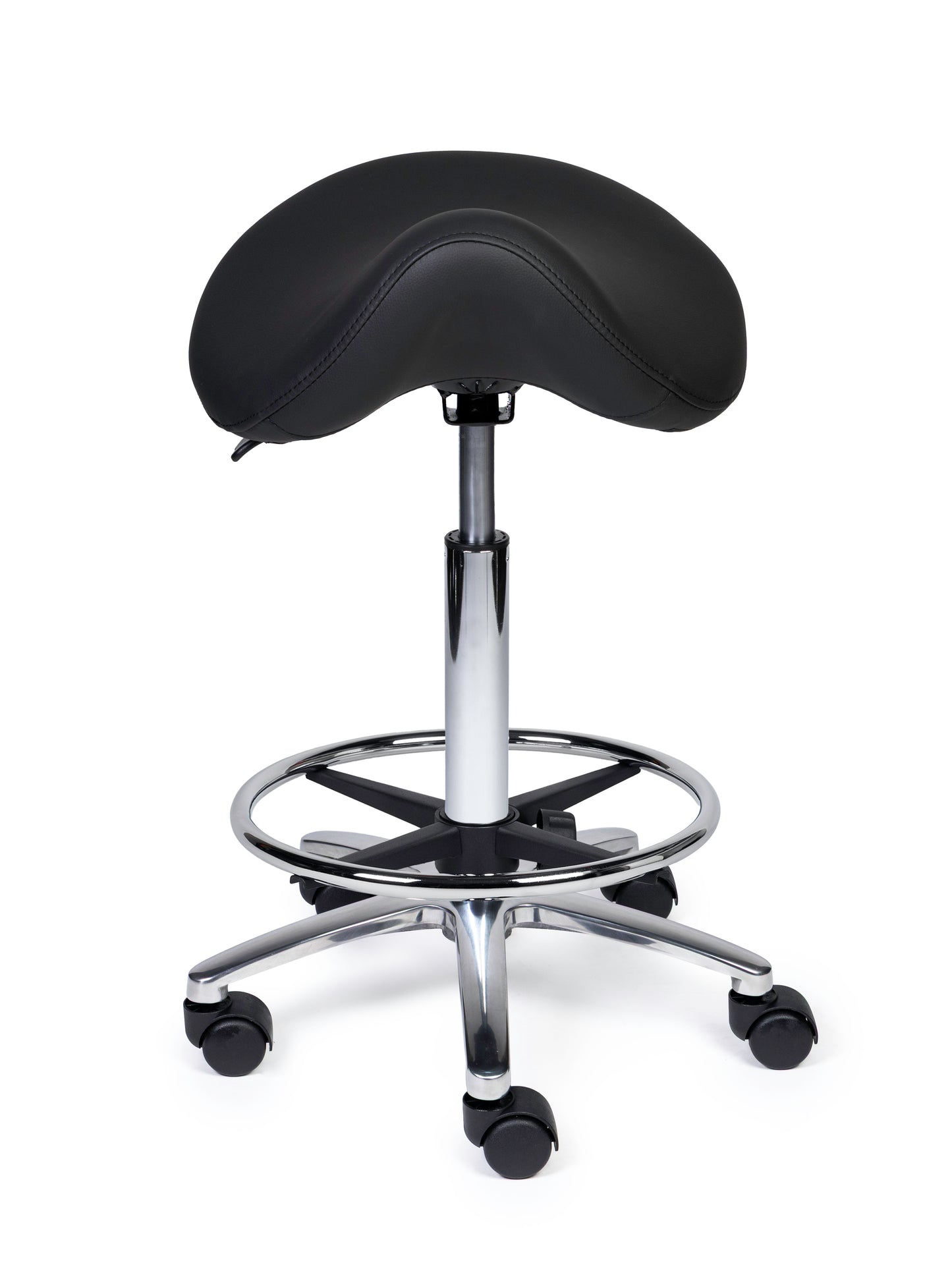 Ergonomische Zadelkruk Premium Zwart op Wielen