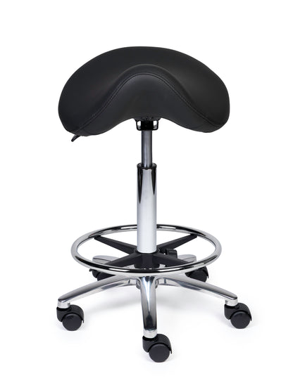 Ergonomische Zadelkruk Premium Zwart op Wielen
