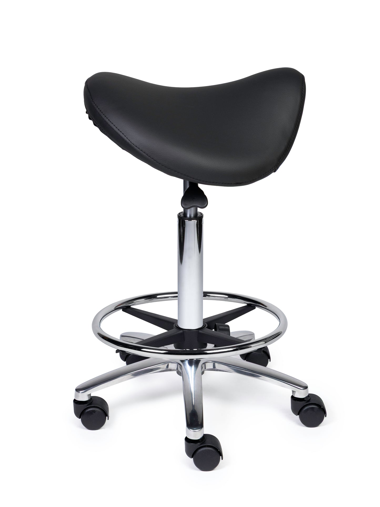 Ergonomische Zadelkruk Premium Zwart op Wielen