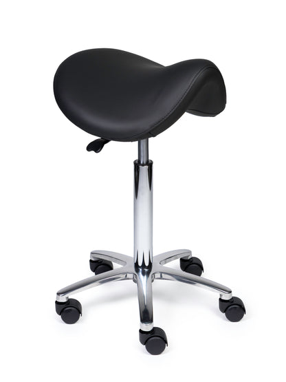 Ergonomische Zadelkruk Premium Zwart op Wielen