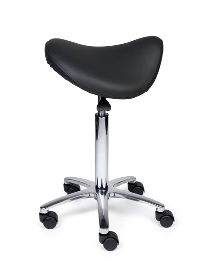Ergonomische Zadelkruk Premium Zwart op Wielen