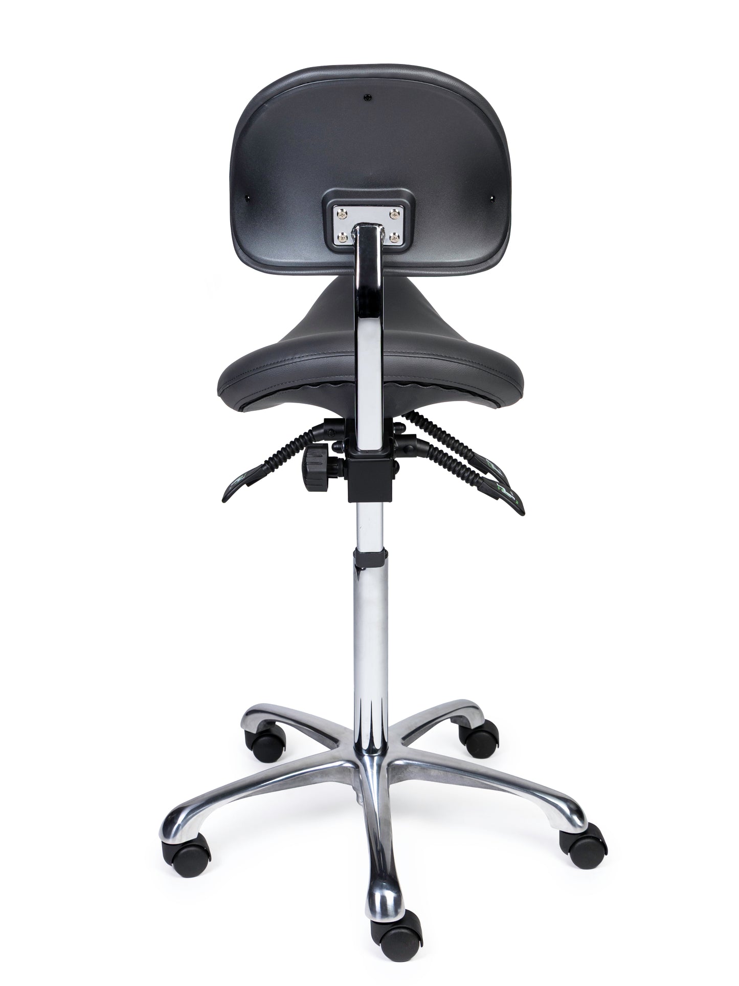 Ergonomische Zadelkruk met Rugleuning Premium Grijs op Wielen