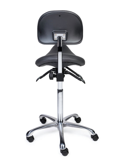 Ergonomische Zadelkruk met Rugleuning Premium Grijs op Wielen