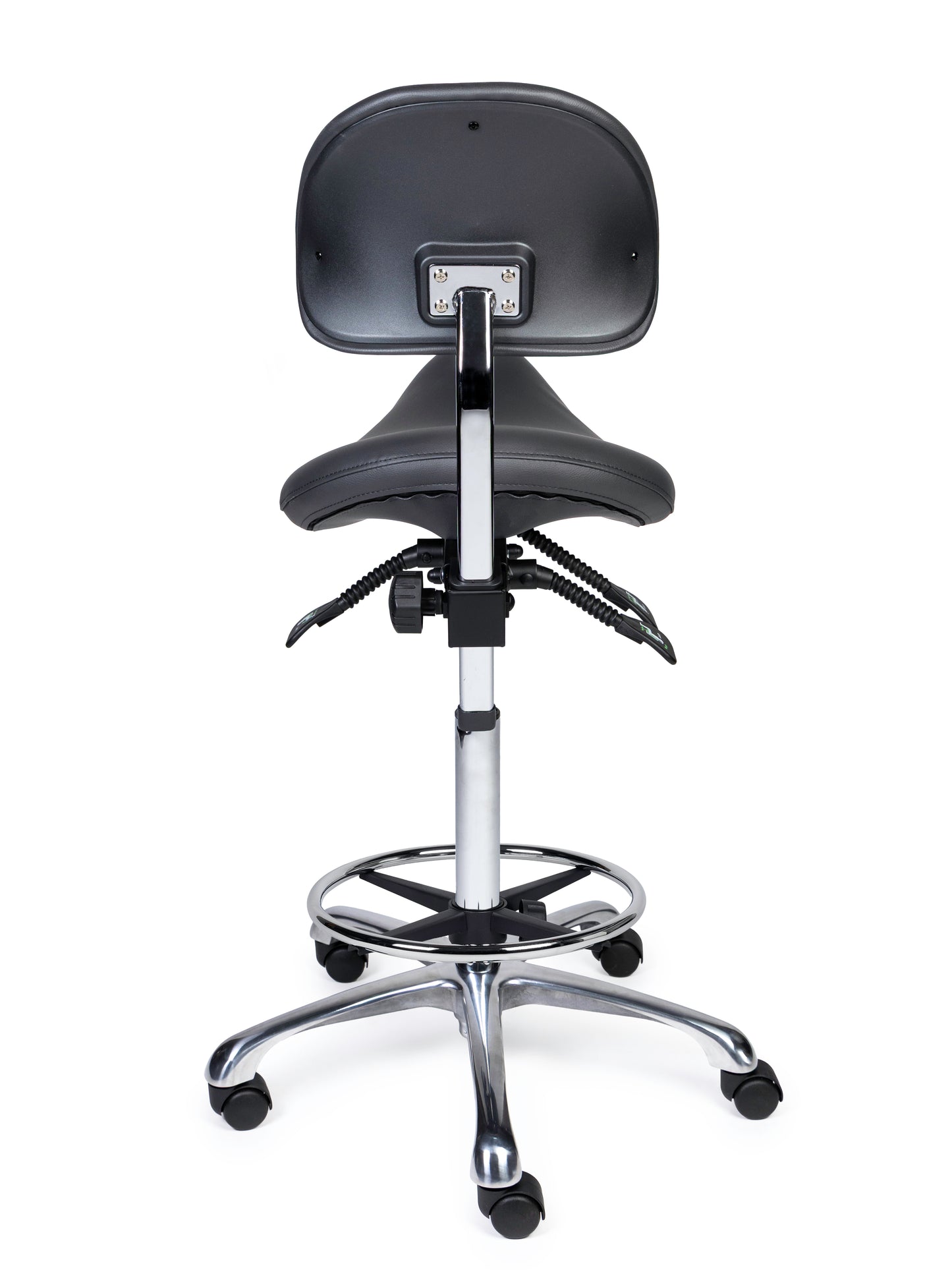 Ergonomische Zadelkruk met Rugleuning Premium Grijs op Wielen
