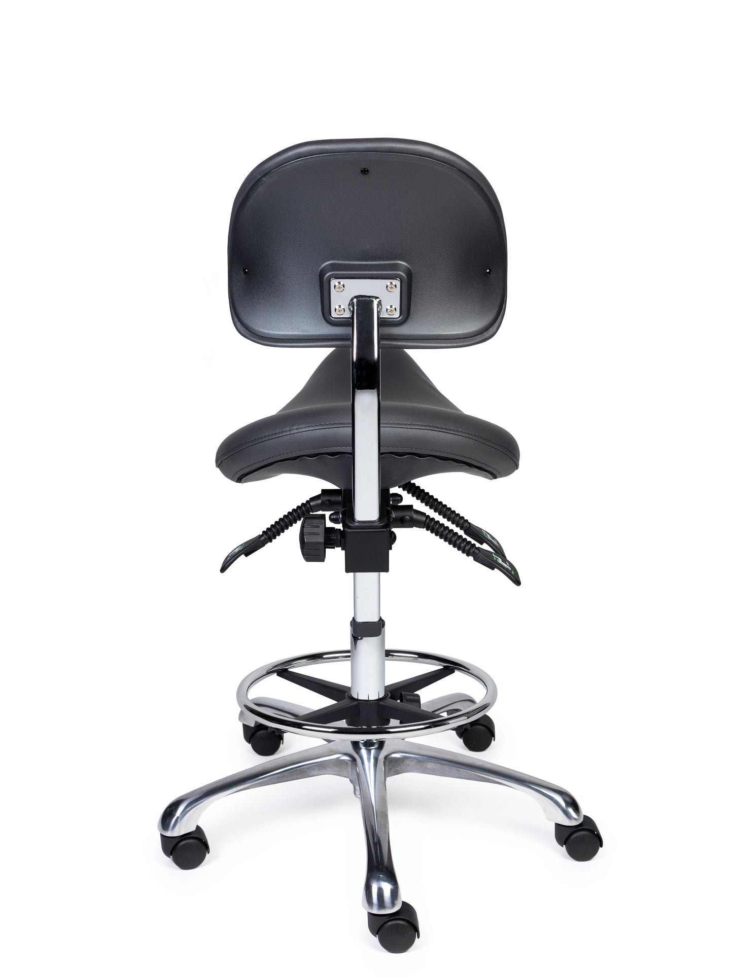 Ergonomische Zadelkruk met Rugleuning Premium Grijs op Wielen