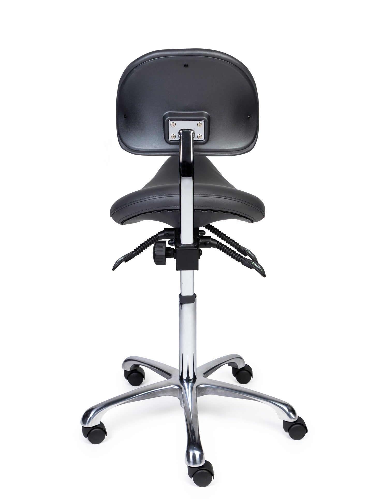 Ergonomische Zadelkruk met Rugleuning Premium Grijs op Wielen