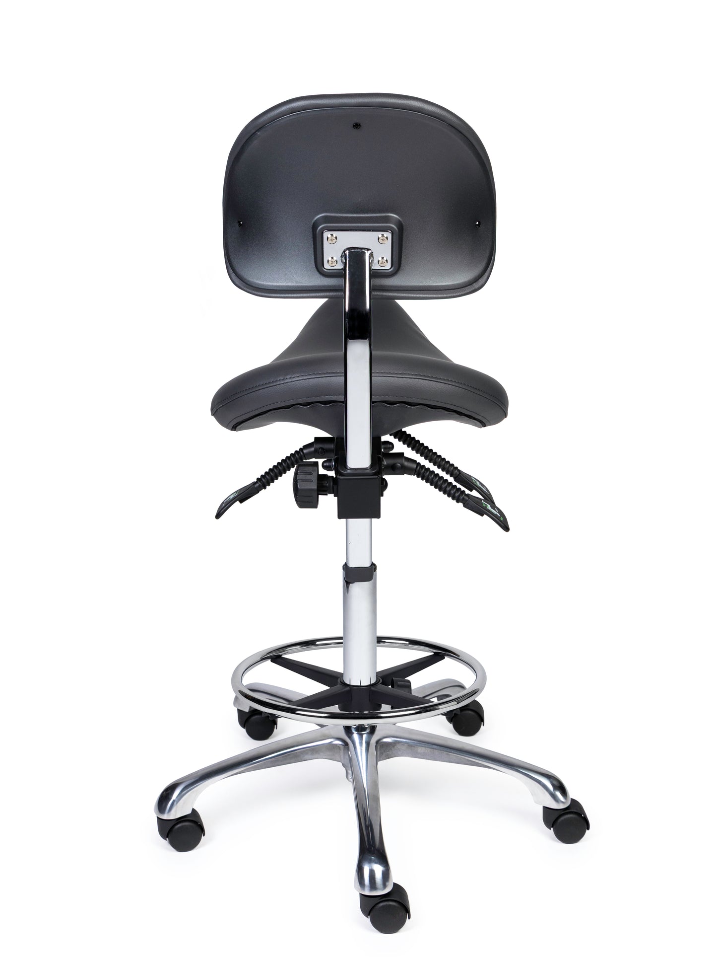 Ergonomische Zadelkruk met Rugleuning Premium Grijs op Wielen