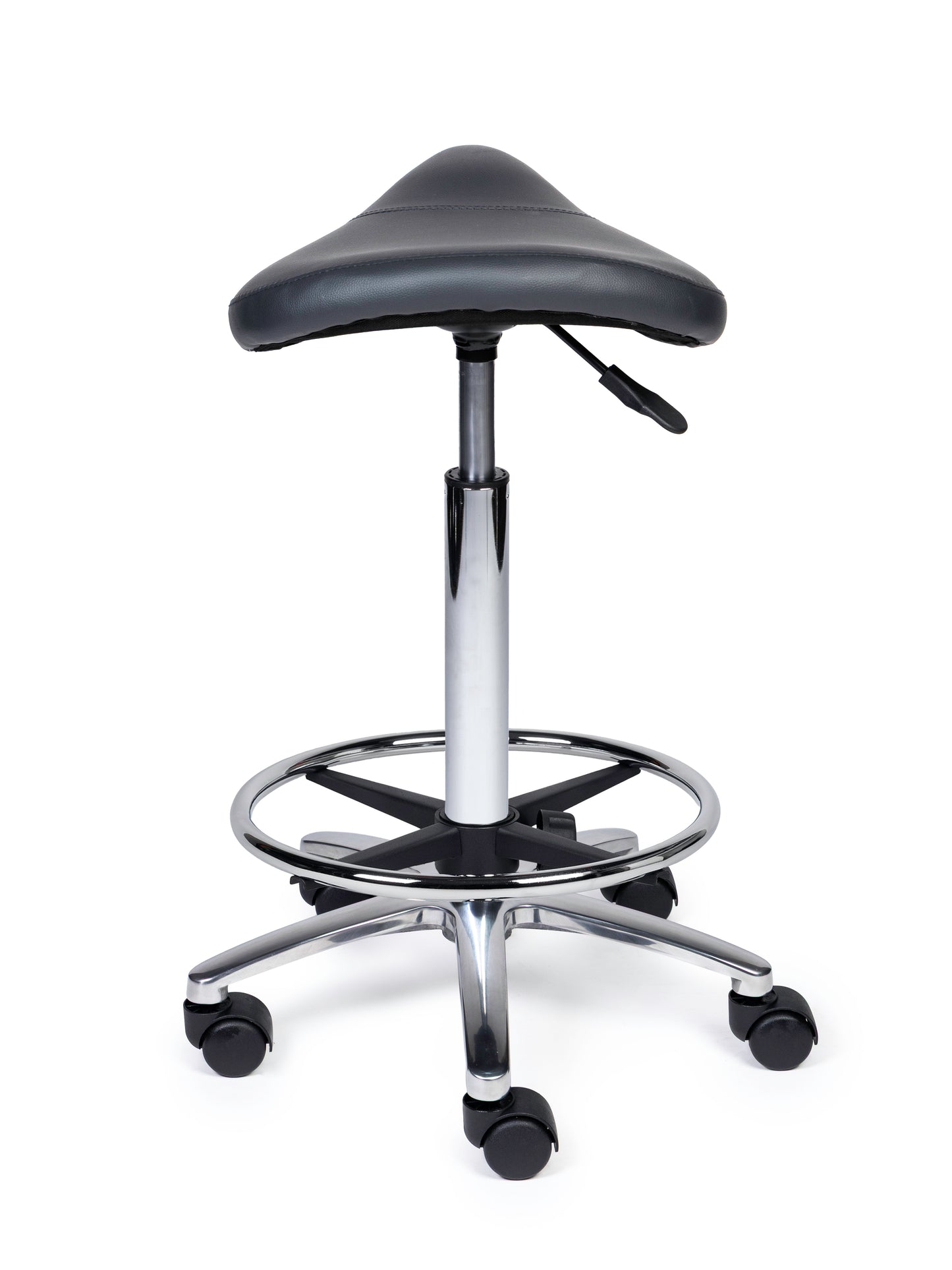 Ergonomische Zadelkruk XS Compact Grijs op Wielen