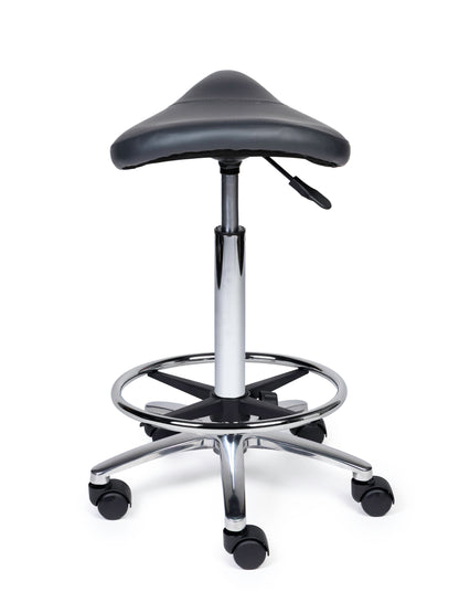 Ergonomische Zadelkruk XS Compact Grijs op Wielen
