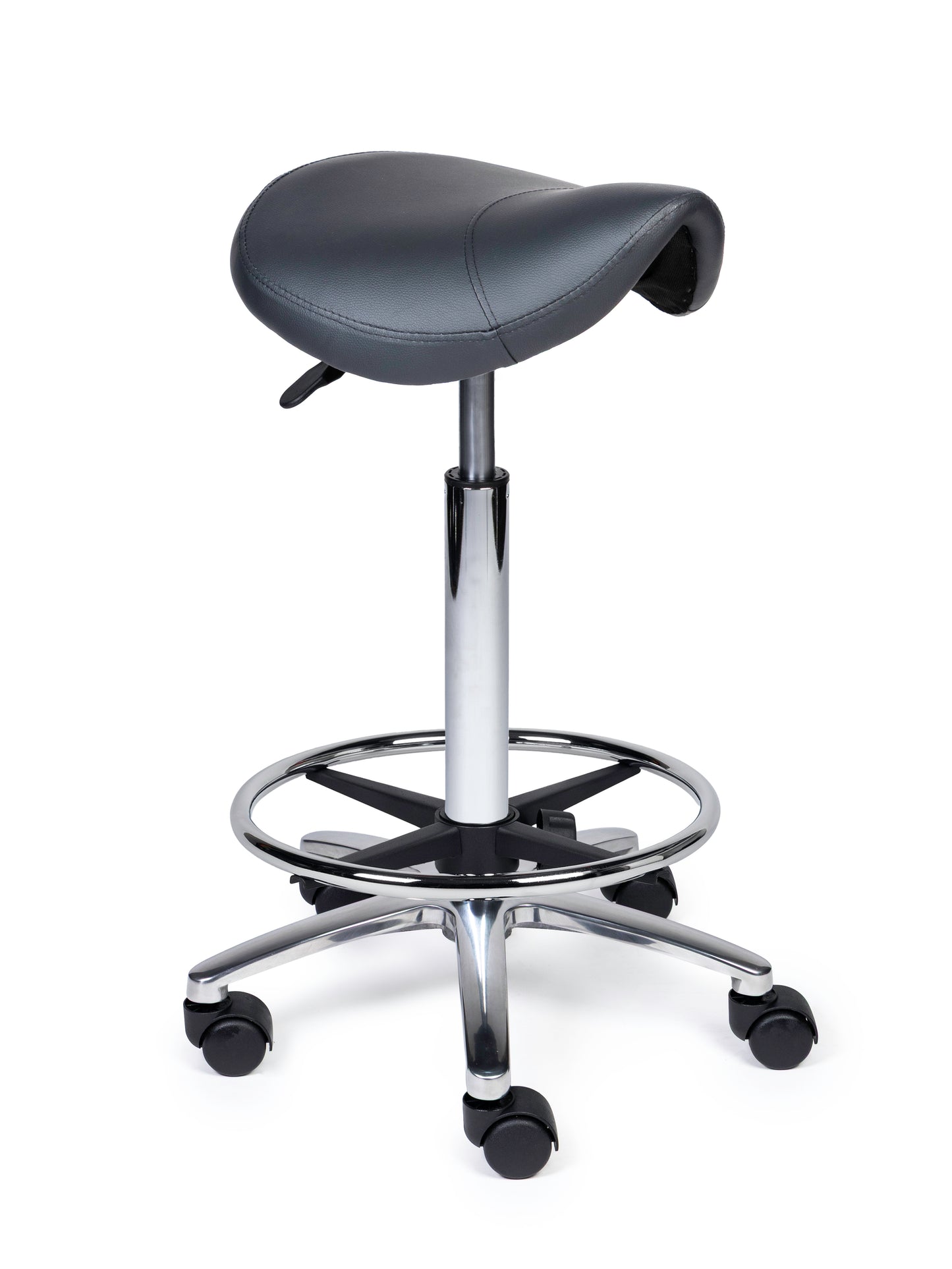 Ergonomische Zadelkruk XS Compact Grijs op Wielen
