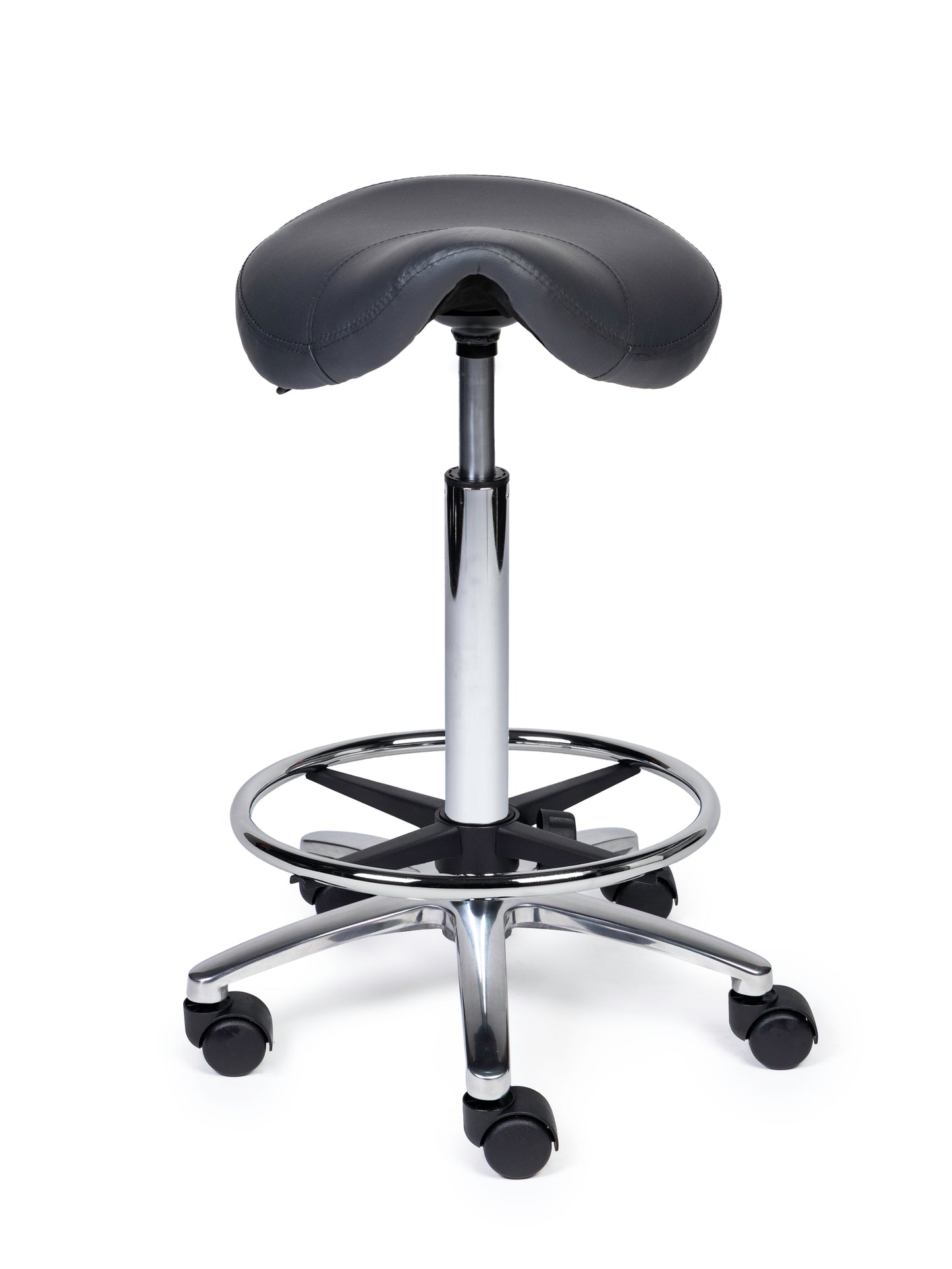 Ergonomische Zadelkruk XS Compact Grijs op Wielen