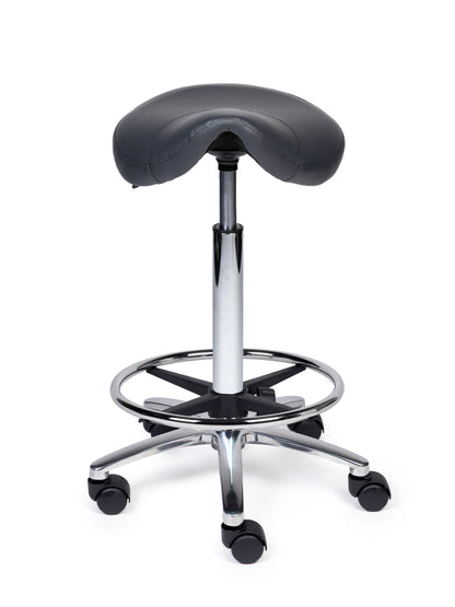 Ergonomische Zadelkruk XS Compact Grijs op Wielen
