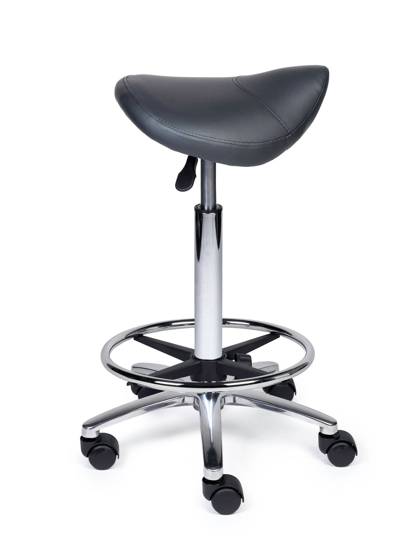 Ergonomische Zadelkruk XS Compact Grijs op Wielen