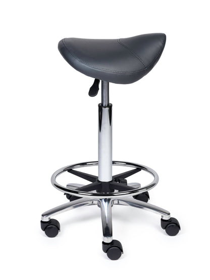 Ergonomische Zadelkruk XS Compact Grijs op Wielen