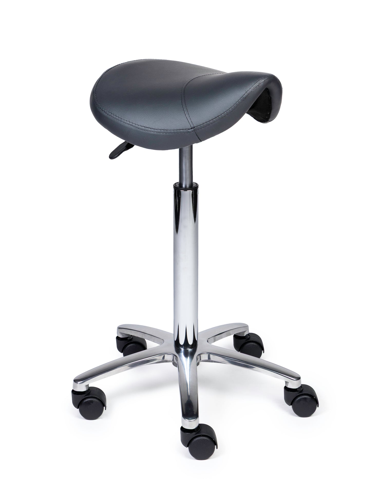 Ergonomische Zadelkruk XS Compact Grijs op Wielen