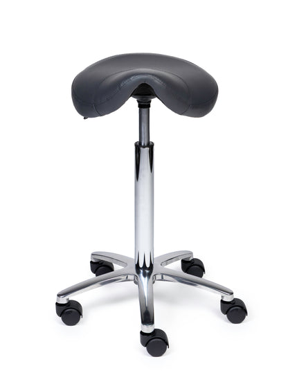 Ergonomische Zadelkruk XS Compact Grijs op Wielen