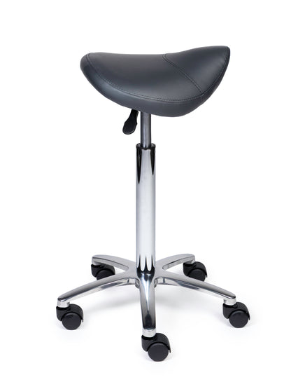 Ergonomische Zadelkruk XS Compact Grijs op Wielen