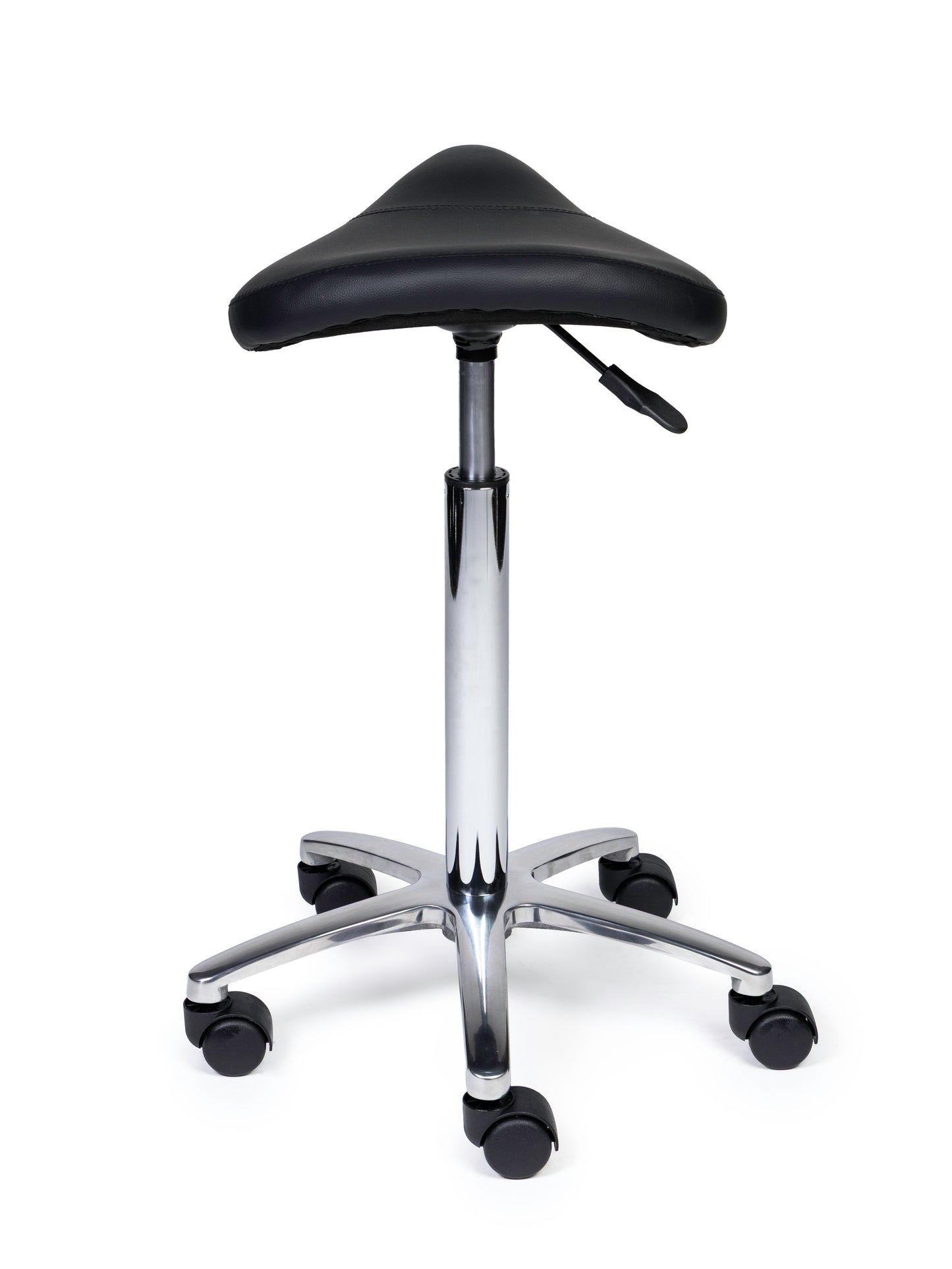 Ergonomische Zadelkruk Compact Zwart op Wielen