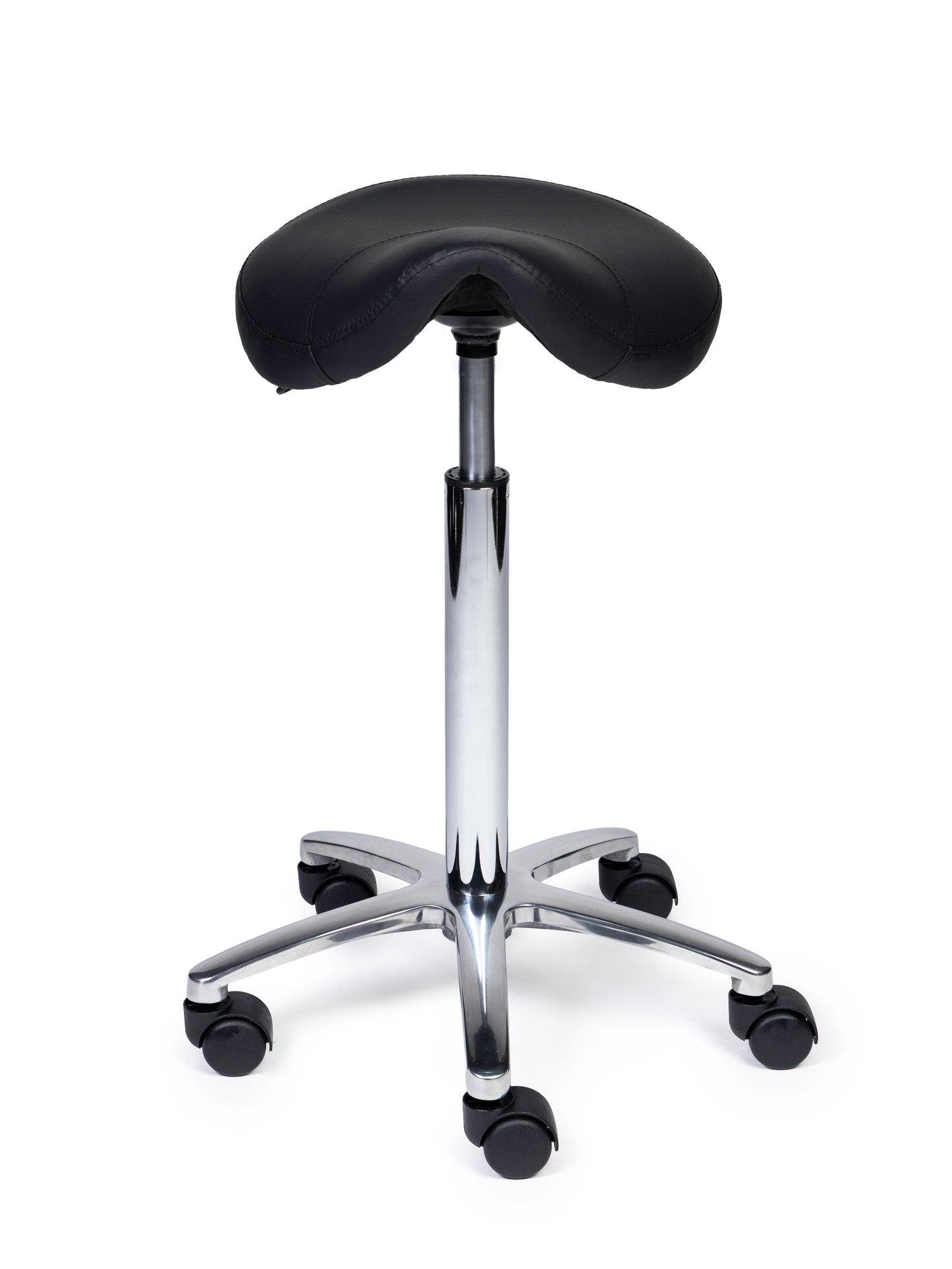Ergonomische Zadelkruk Compact Zwart op Wielen