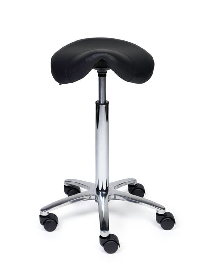 Ergonomische Zadelkruk Compact Zwart op Wielen