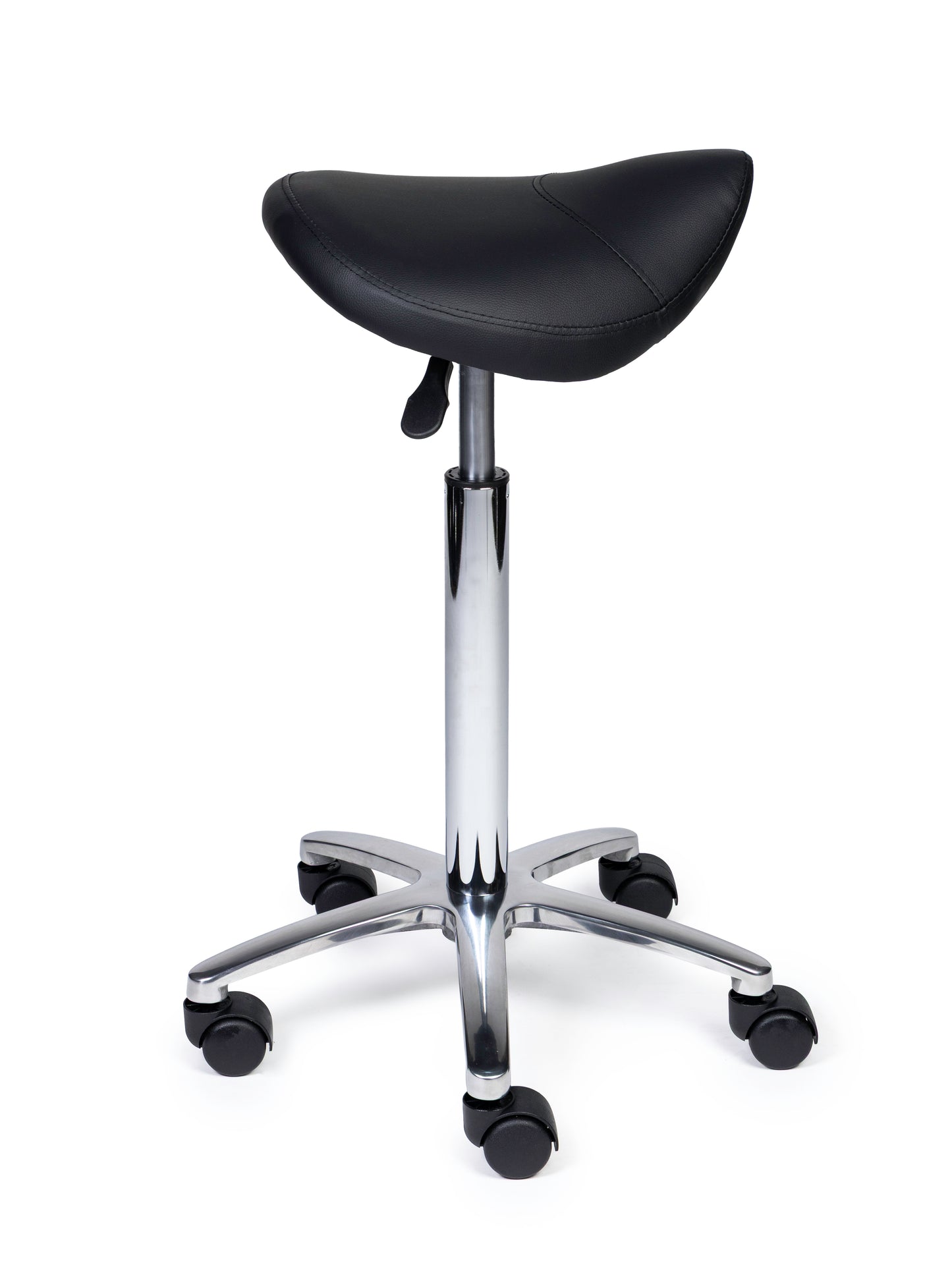 Ergonomische Zadelkruk Compact Zwart op Wielen