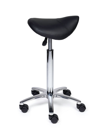 Ergonomische Zadelkruk Compact Zwart op Wielen