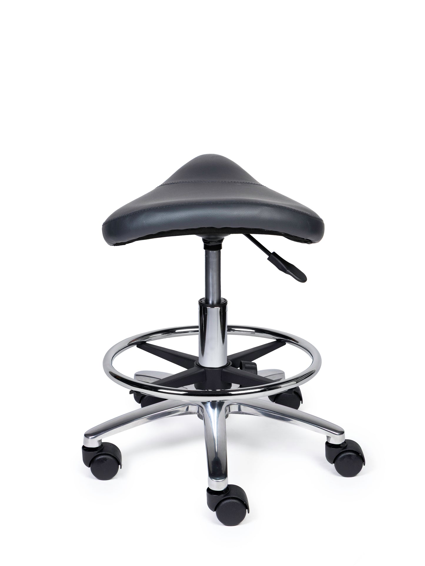 Ergonomische Zadelkruk XS Compact Grijs op Wielen