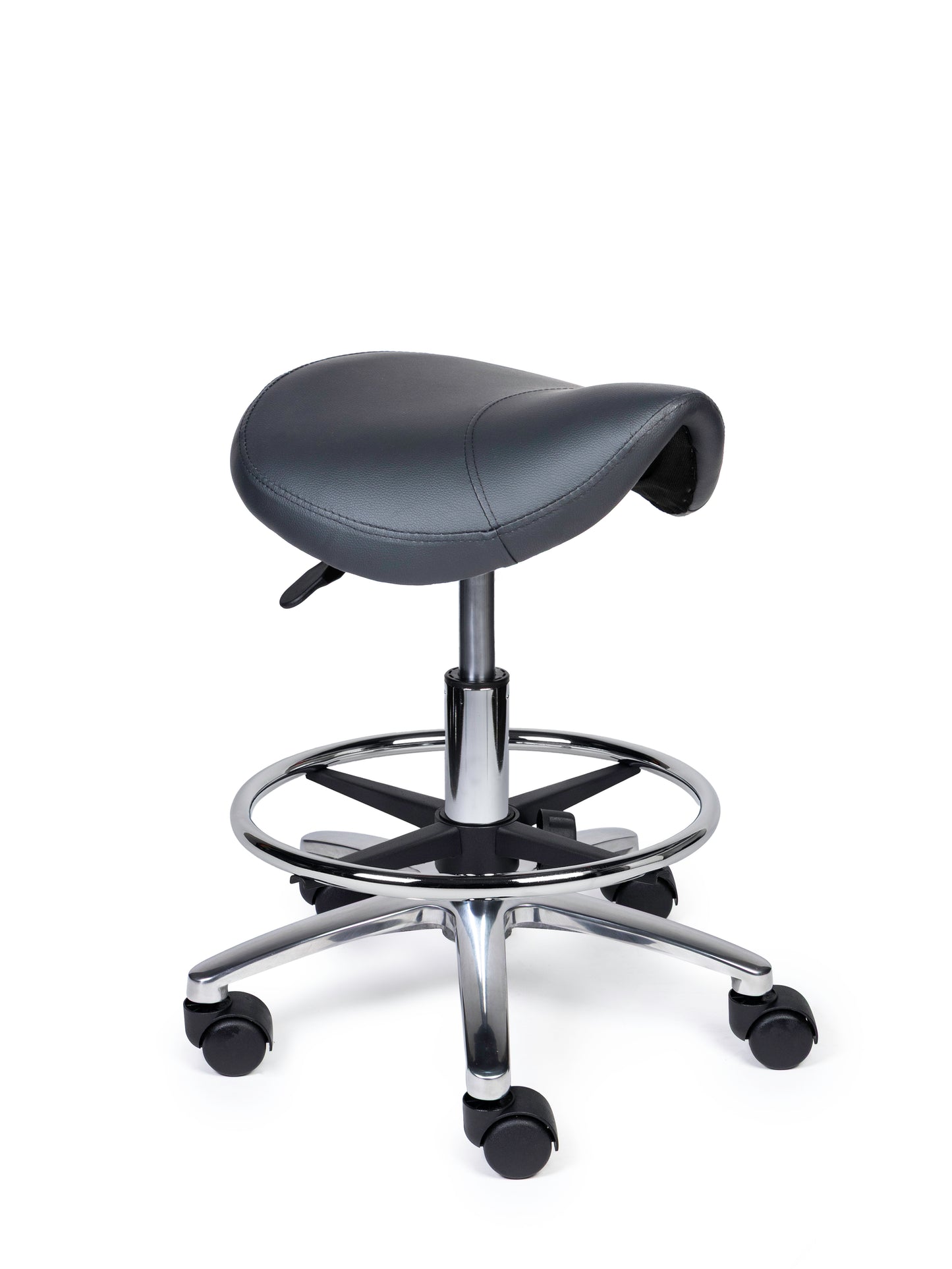Ergonomische Zadelkruk XS Compact Grijs op Wielen