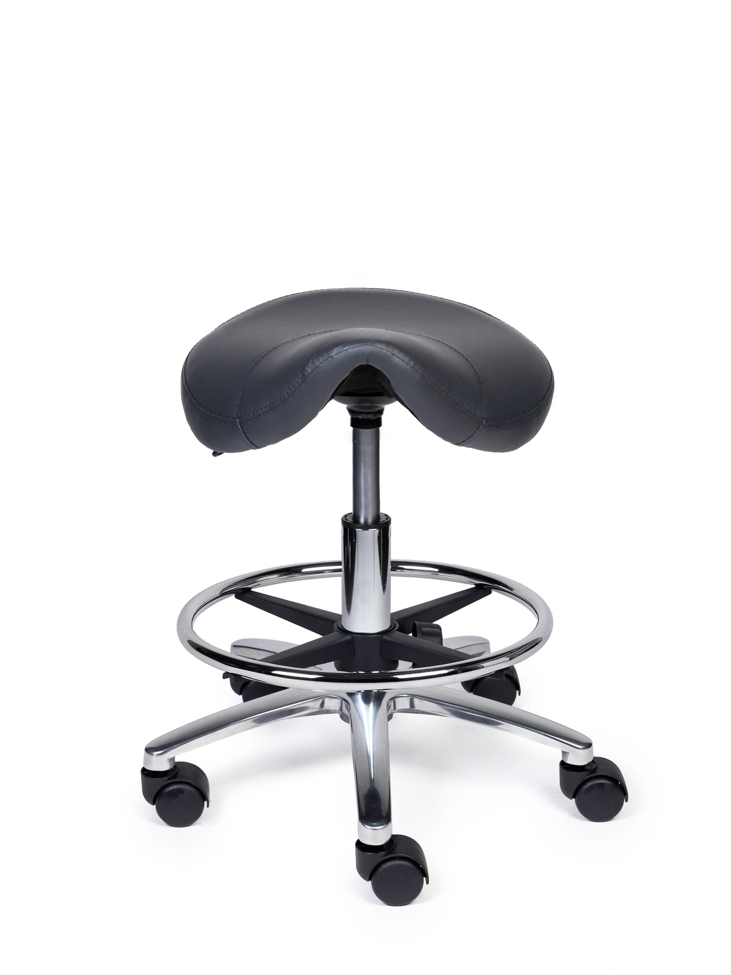 Ergonomische Zadelkruk XS Compact Grijs op Wielen
