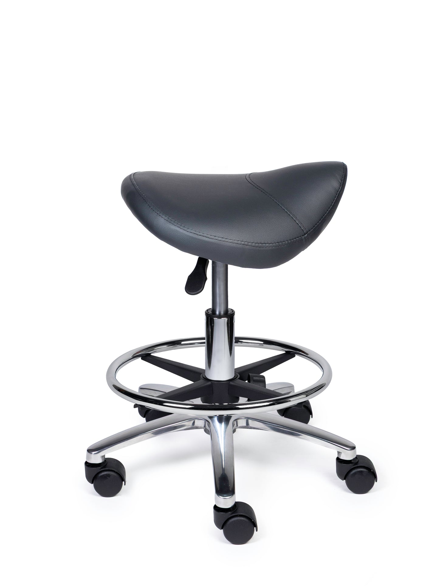 Ergonomische Zadelkruk XS Compact Grijs op Wielen