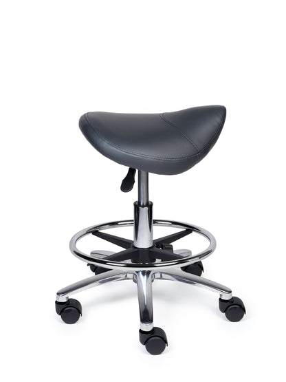 Ergonomische Zadelkruk XS Compact Grijs op Wielen
