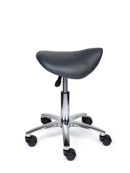 Ergonomische Zadelkruk XS Compact Grijs op Wielen