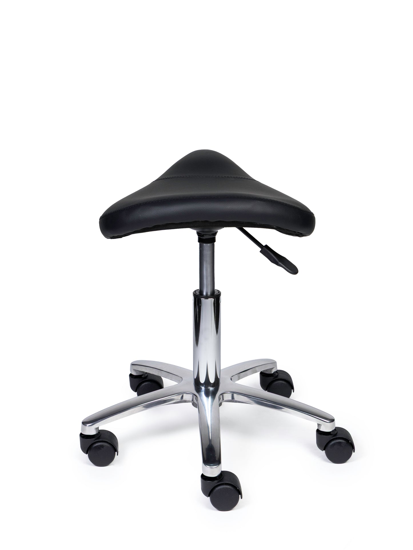 Ergonomische Zadelkruk Compact Zwart op Wielen