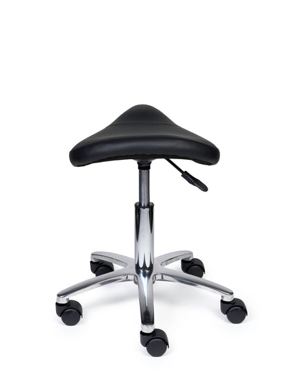 Ergonomische Zadelkruk Compact Zwart op Wielen