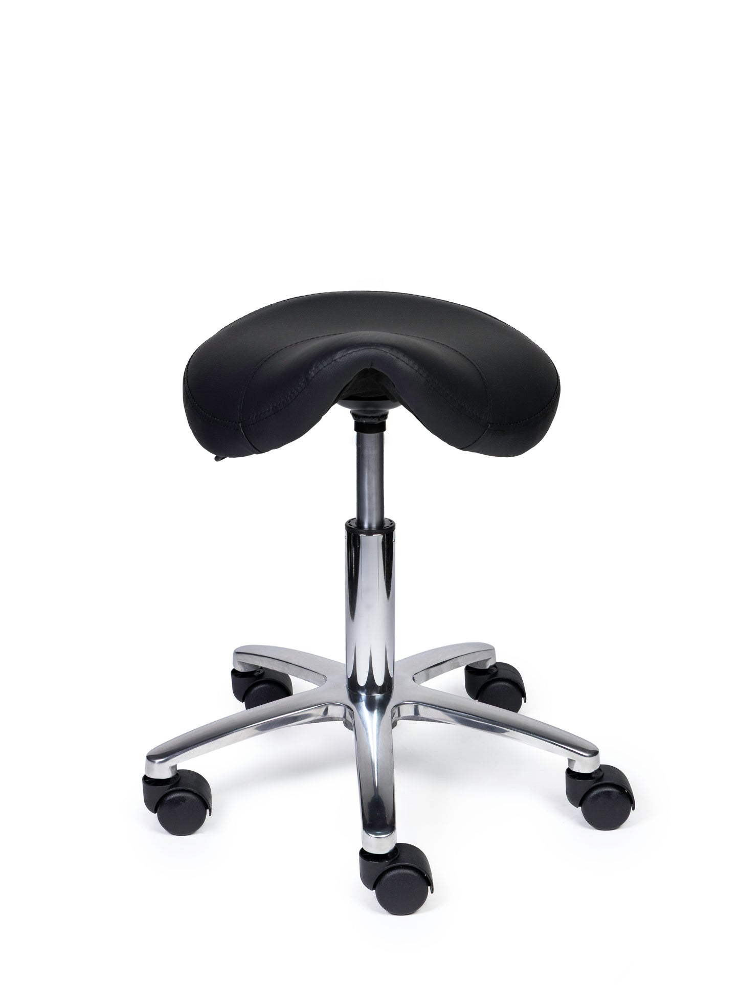 Ergonomische Zadelkruk Compact Zwart op Wielen