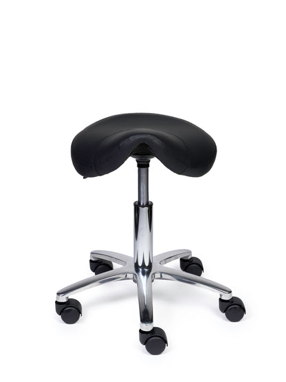 Ergonomische Zadelkruk Compact Zwart op Wielen
