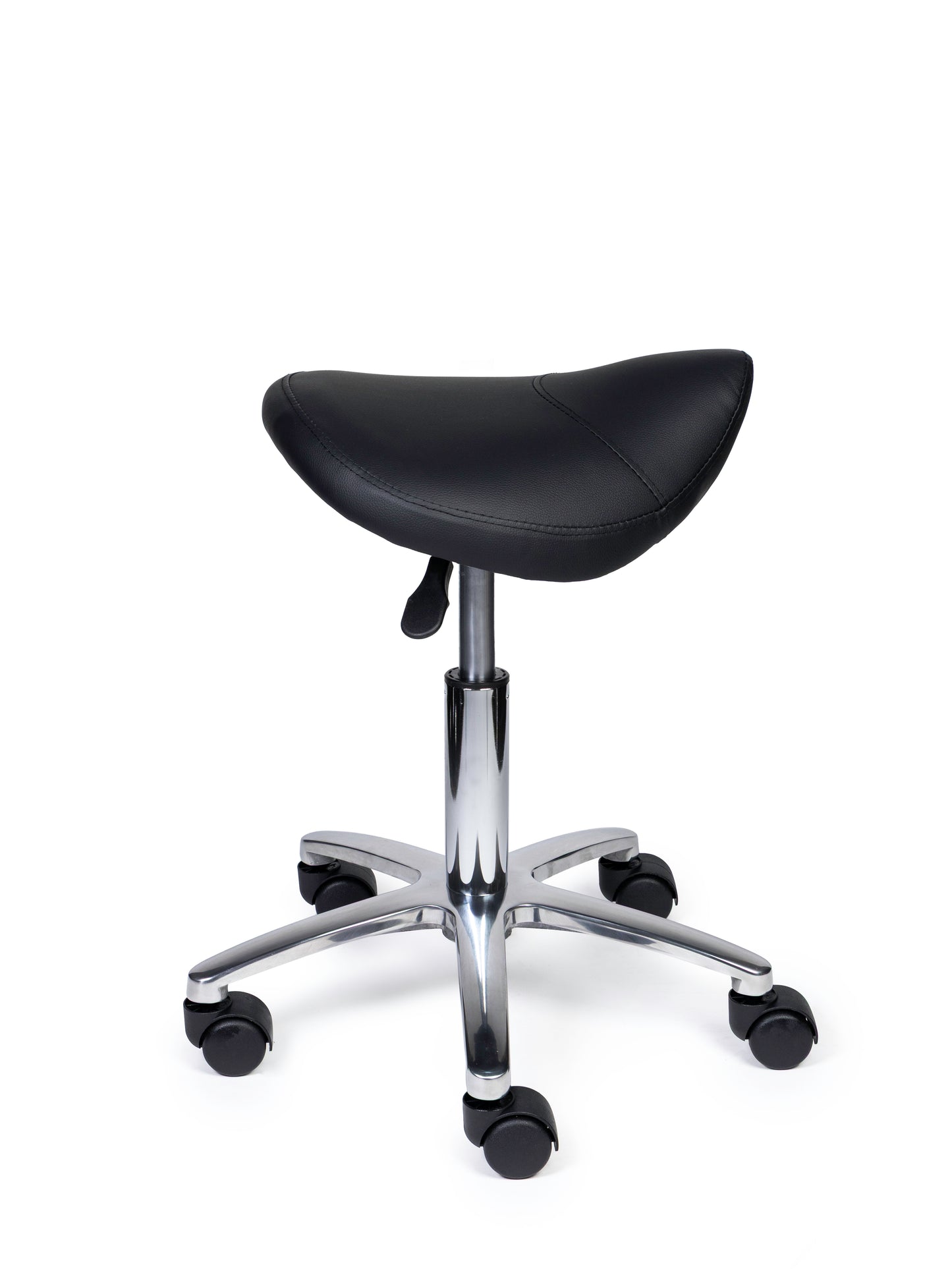 Ergonomische Zadelkruk Compact Zwart op Wielen